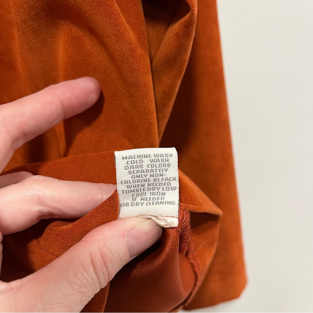 Dressbarn Faux Suede Zip Up Jacket, Womens Small in Burnt Orange - Picture 7 of 10